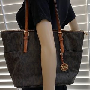 Michael Kors logo canvas tote
